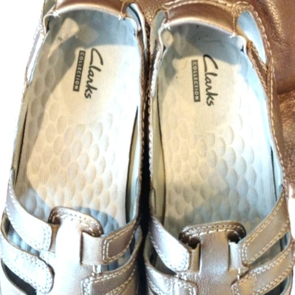 💸$14 Clarks Haley Stork Loafer Slip On Women's 11 Narrow Metallic Pewter EUC - Picture 4 of 7